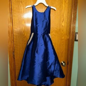 Blue Dress With Bejeweled Pockets